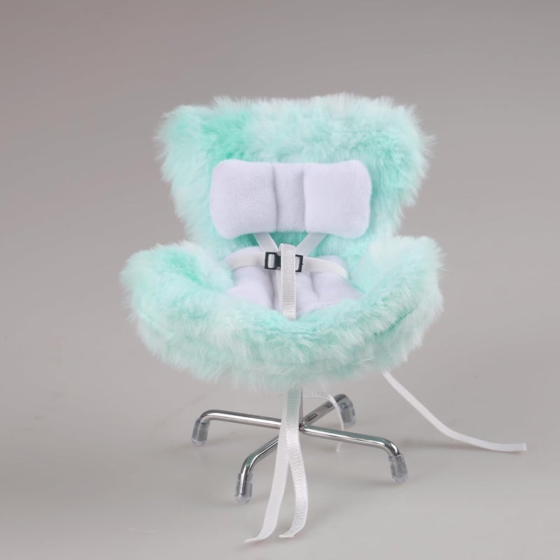 Walant Doll Car Seat Compatible with Labubu, Chair for 10-17cm Dolls - Adjustable Safety Strap, Air Vent Clip & Desktop Stand, Soft Cushion, Cute Car Ornament Gift for Collectors & Fans (Mint Green Ombre) - Image 4